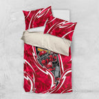 Melbourne Renegades Bedding Set Flaming Lightning Storm Geometric Sports Mascot Art