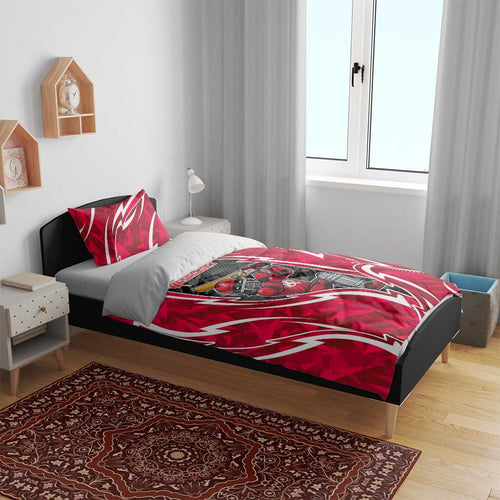 Melbourne Renegades Bedding Set Flaming Lightning Storm Geometric Sports Mascot Art