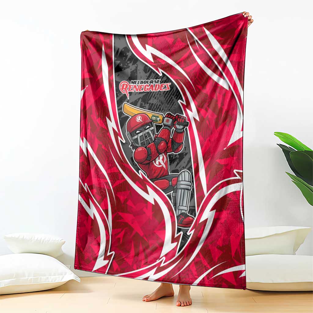Melbourne Renegades Blanket Flaming Lightning Storm Geometric Sports Mascot Art