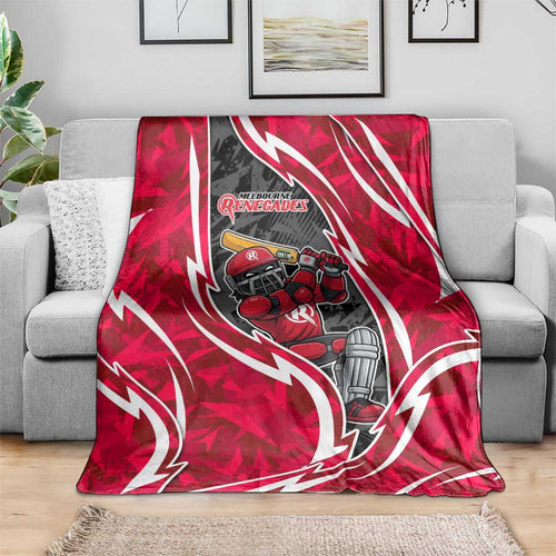 Melbourne Renegades Blanket Flaming Lightning Storm Geometric Sports Mascot Art