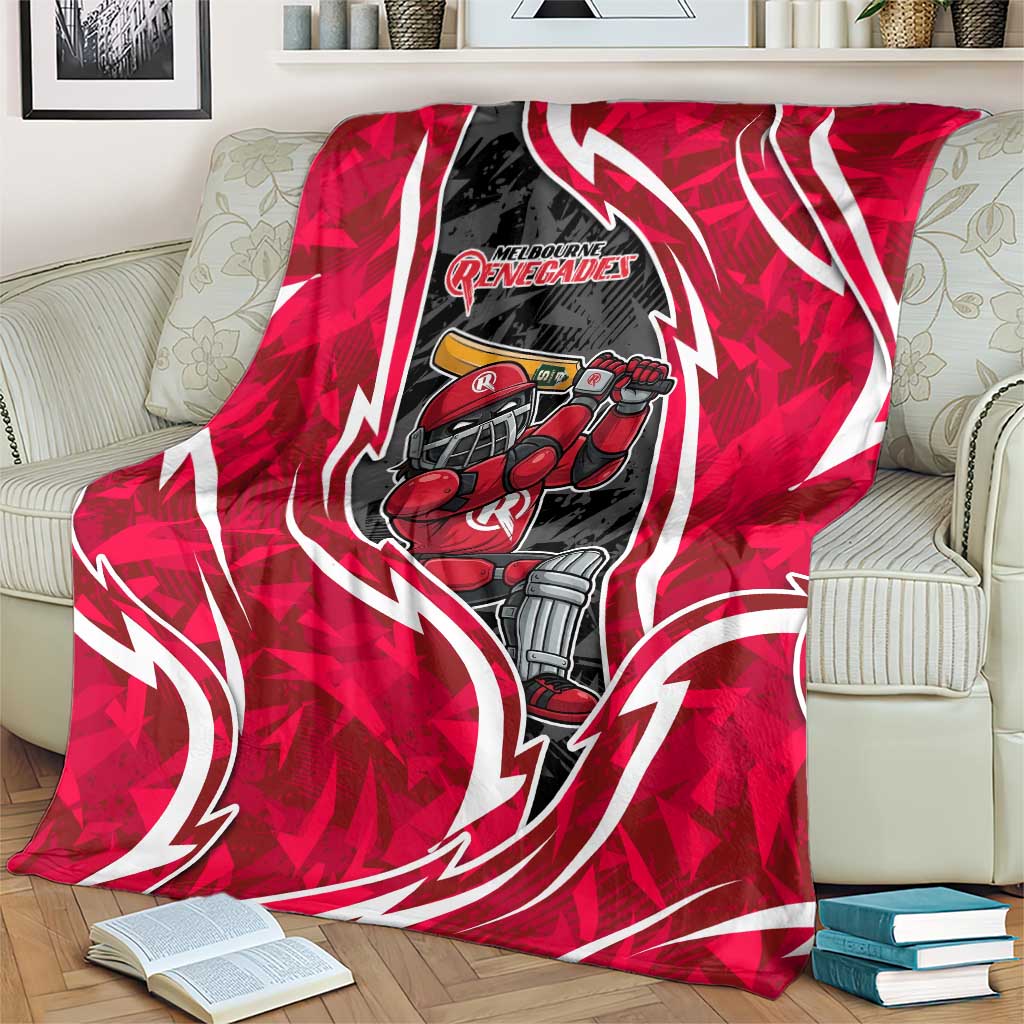 Melbourne Renegades Blanket Flaming Lightning Storm Geometric Sports Mascot Art