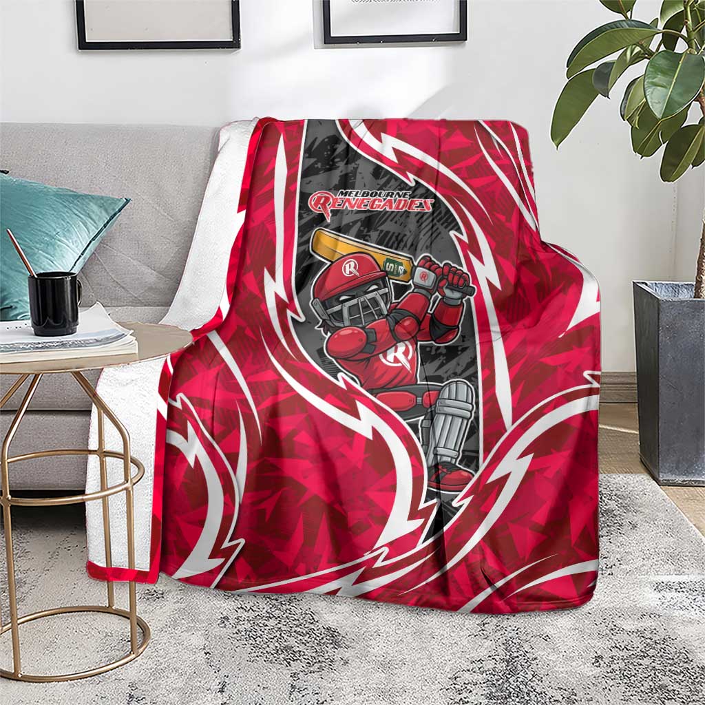 Melbourne Renegades Blanket Flaming Lightning Storm Geometric Sports Mascot Art