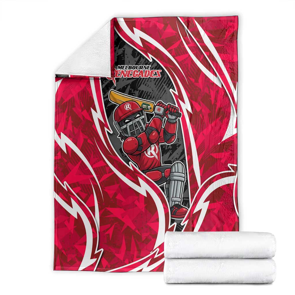 Melbourne Renegades Blanket Flaming Lightning Storm Geometric Sports Mascot Art
