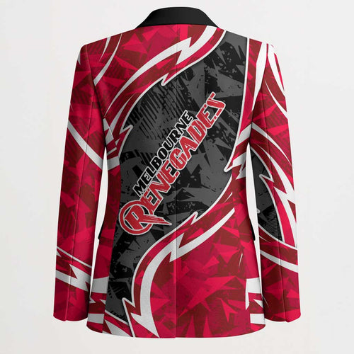 Melbourne Renegades Blazer Flaming Lightning Storm Geometric Sports Mascot Art