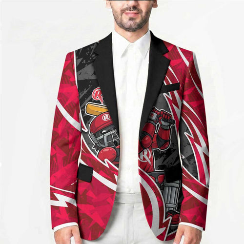 Melbourne Renegades Blazer Flaming Lightning Storm Geometric Sports Mascot Art
