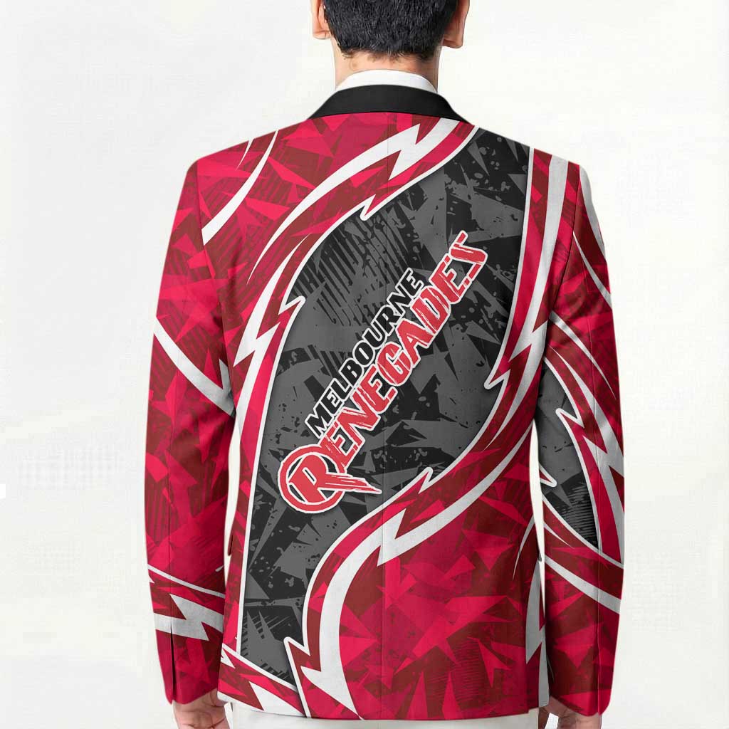 Melbourne Renegades Blazer Flaming Lightning Storm Geometric Sports Mascot Art