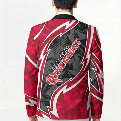 Melbourne Renegades Blazer Flaming Lightning Storm Geometric Sports Mascot Art