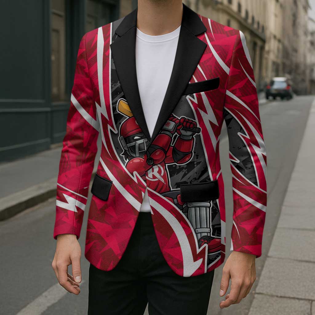Melbourne Renegades Blazer Flaming Lightning Storm Geometric Sports Mascot Art