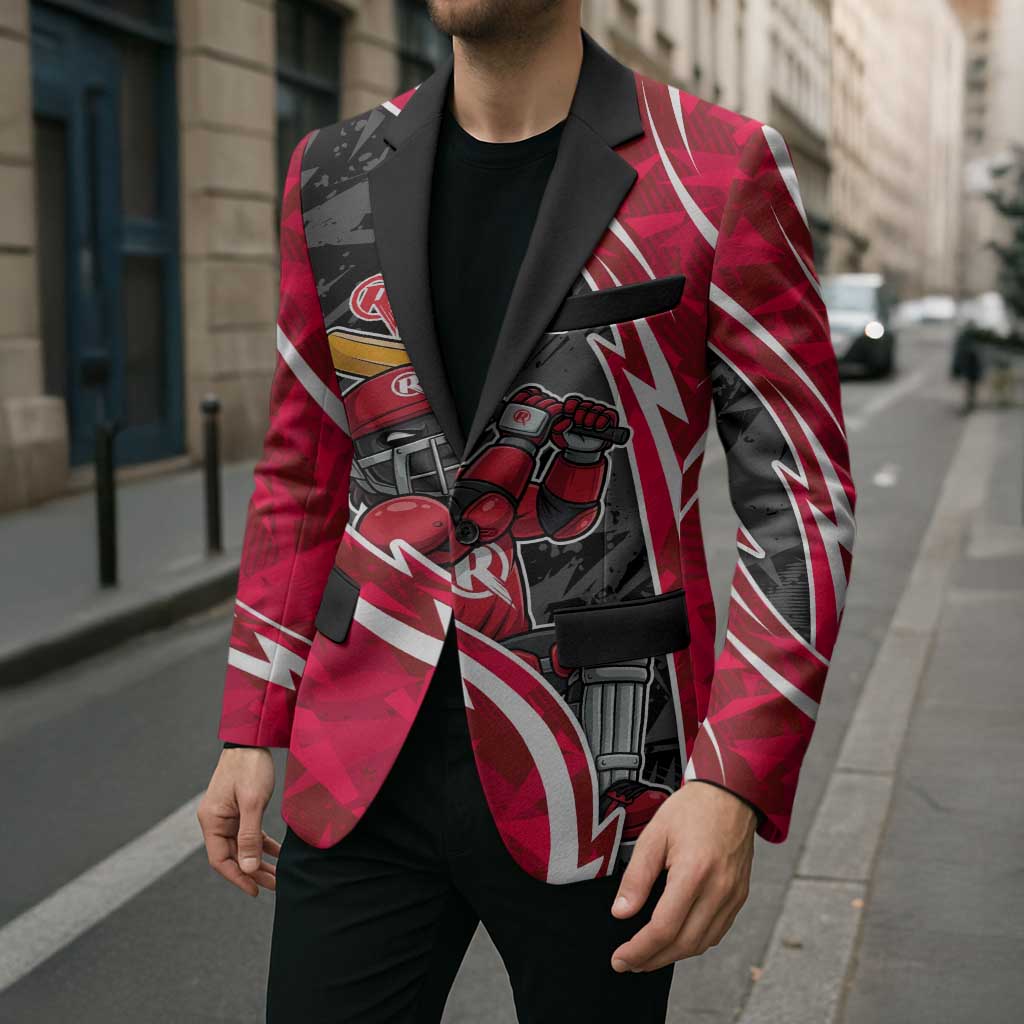 Melbourne Renegades Blazer Flaming Lightning Storm Geometric Sports Mascot Art