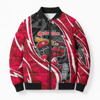 Melbourne Renegades Bomber Puffer Jacket Flaming Lightning Storm Geometric Sports Mascot Art