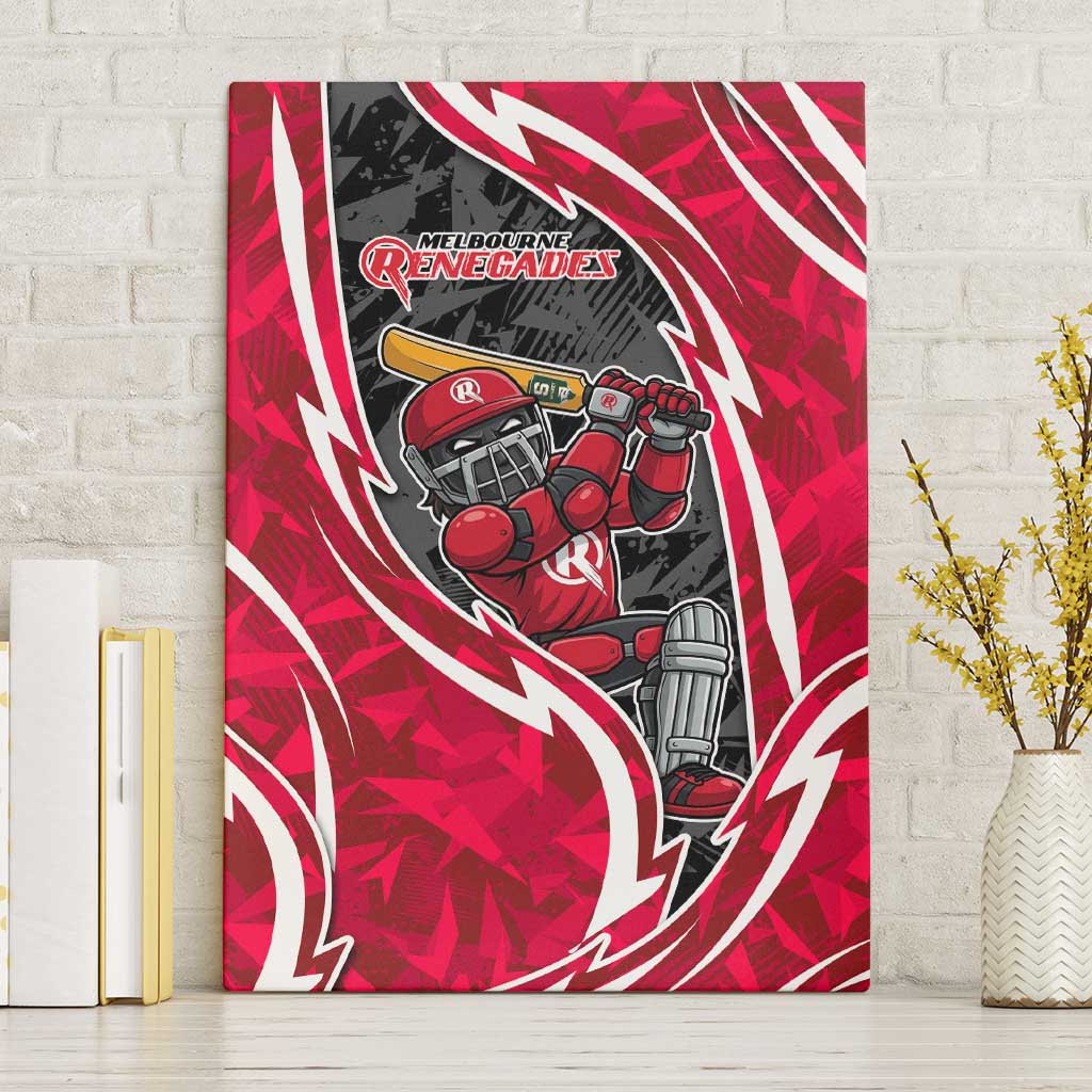 Melbourne Renegades Canvas Wall Art Flaming Lightning Storm Geometric Sports Mascot Art