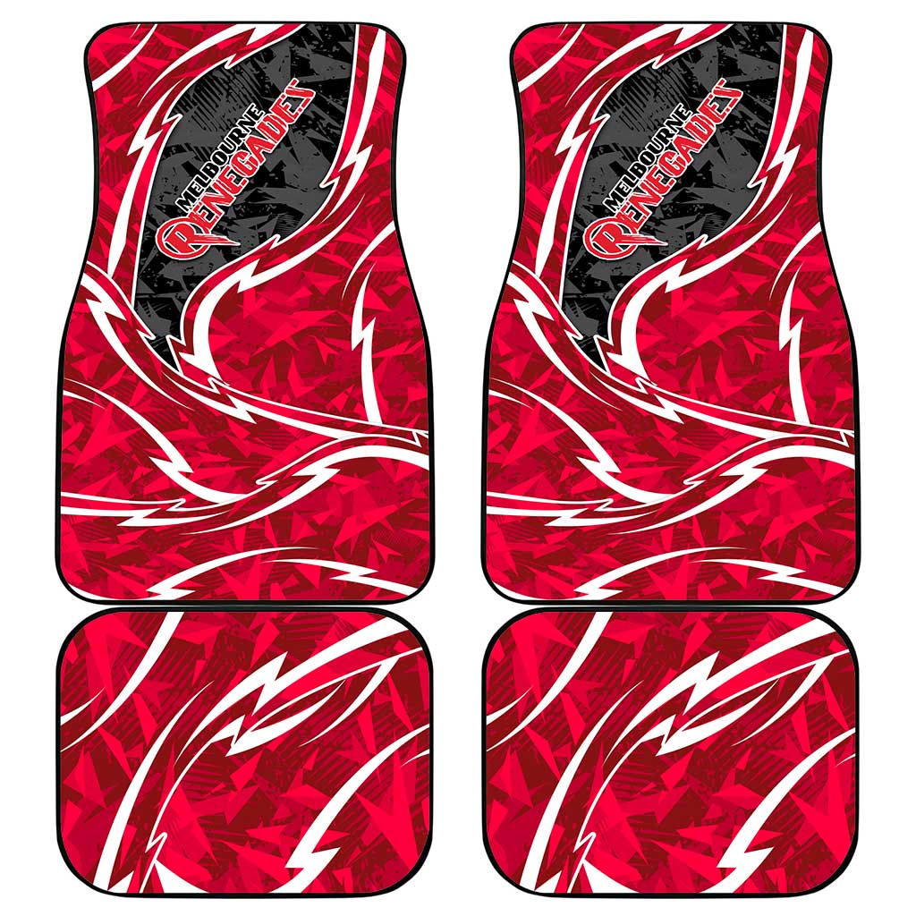 Melbourne Renegades Car Mats Flaming Lightning Storm Geometric Sports Mascot Art