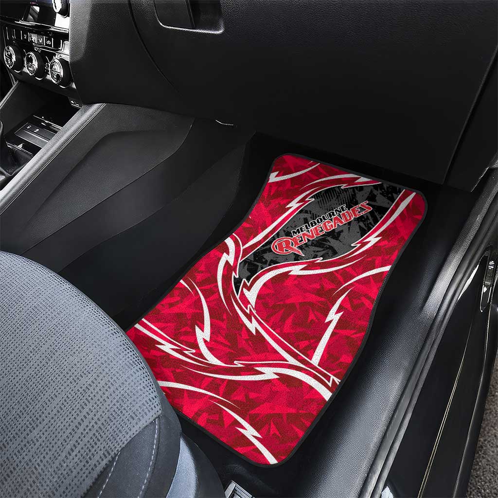 Melbourne Renegades Car Mats Flaming Lightning Storm Geometric Sports Mascot Art