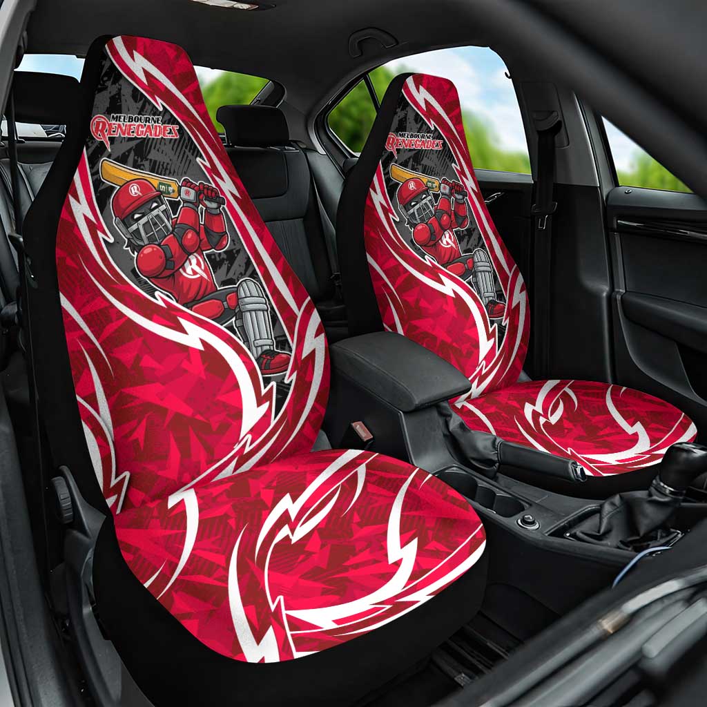 Melbourne Renegades Car Seat Cover Flaming Lightning Storm Geometric Sports Mascot Art