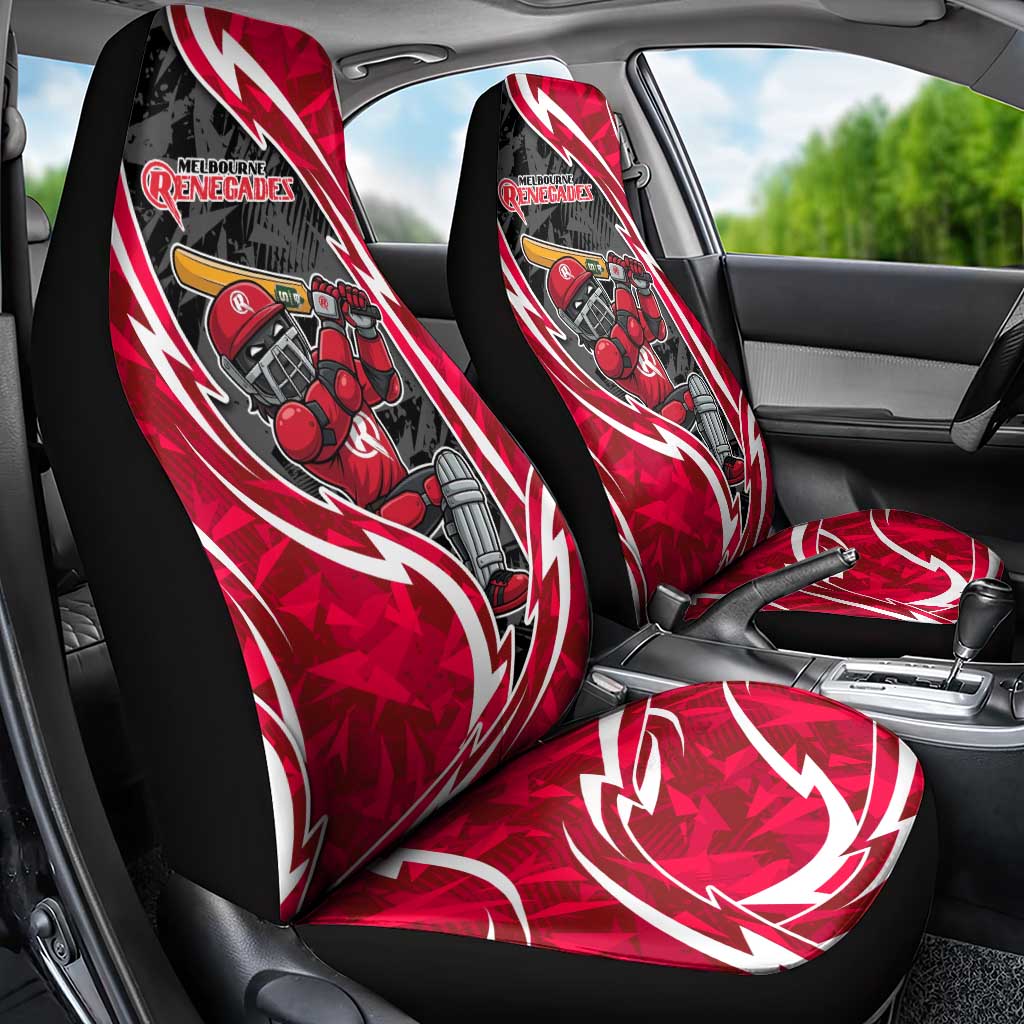 Melbourne Renegades Car Seat Cover Flaming Lightning Storm Geometric Sports Mascot Art