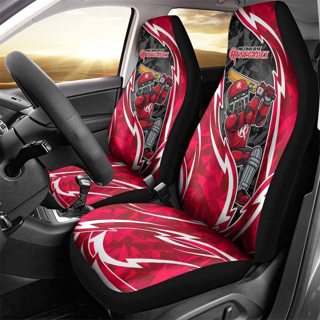 Melbourne Renegades Car Seat Cover Flaming Lightning Storm Geometric Sports Mascot Art