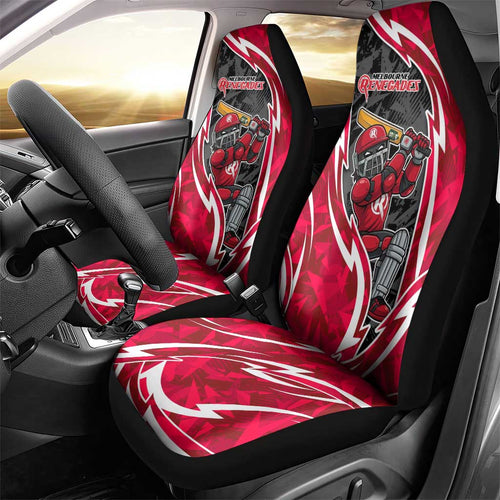 Melbourne Renegades Car Seat Cover Flaming Lightning Storm Geometric Sports Mascot Art