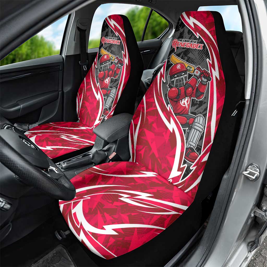 Melbourne Renegades Car Seat Cover Flaming Lightning Storm Geometric Sports Mascot Art