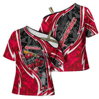Melbourne Renegades Cross Shoulder Shirt Flaming Lightning Storm Geometric Sports Mascot Art