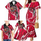 Melbourne Renegades Family Matching Mermaid Dress and Hawaiian Shirt Flaming Lightning Storm Geometric Sports Mascot Art