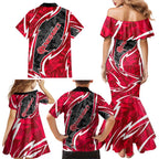 Melbourne Renegades Family Matching Mermaid Dress and Hawaiian Shirt Flaming Lightning Storm Geometric Sports Mascot Art