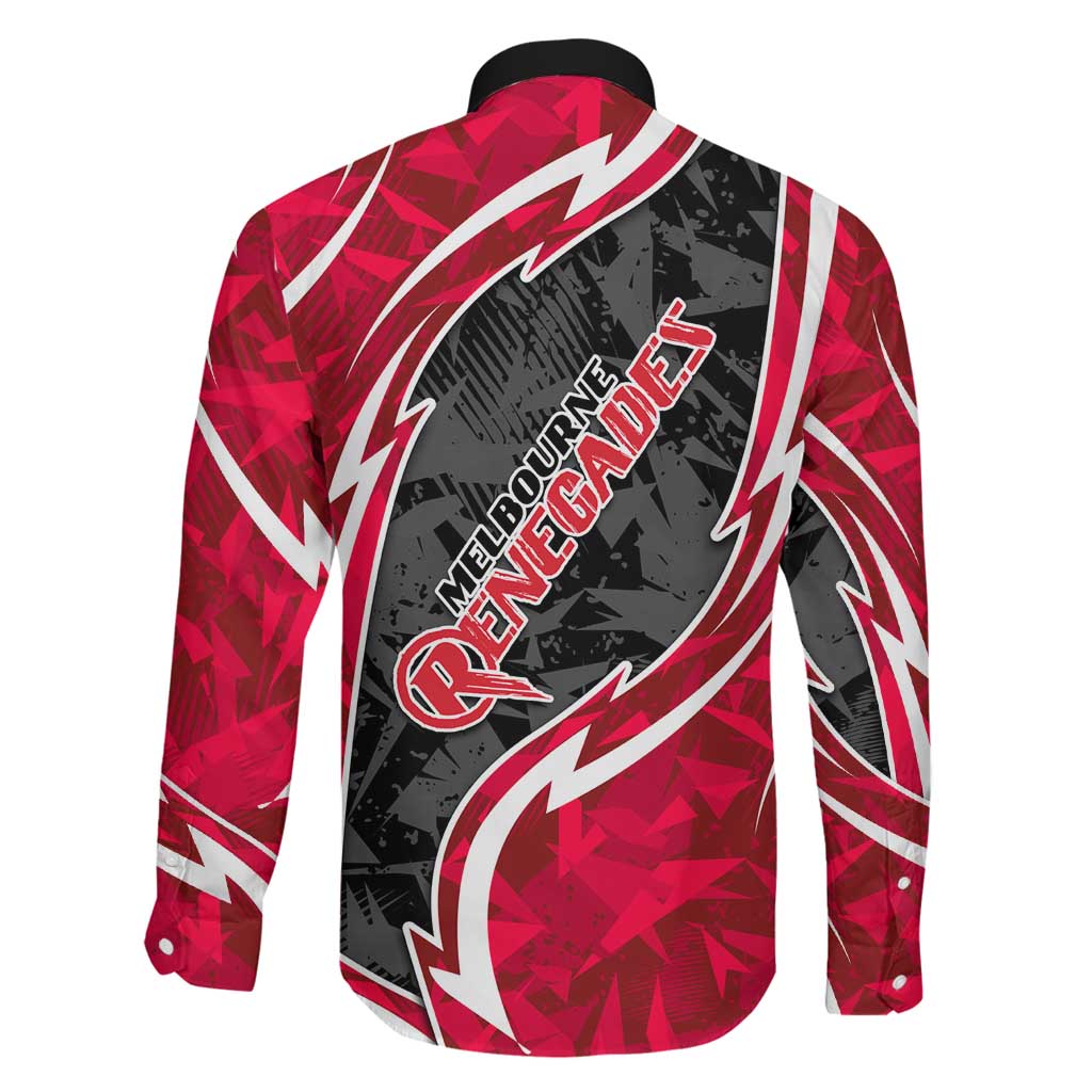 Melbourne Renegades Family Matching Mermaid Dress and Hawaiian Shirt Flaming Lightning Storm Geometric Sports Mascot Art