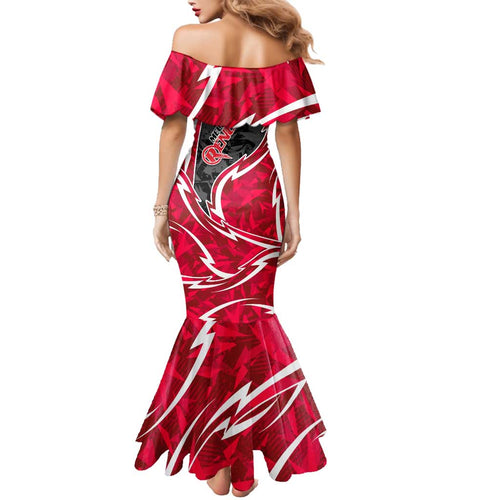 Melbourne Renegades Family Matching Mermaid Dress and Hawaiian Shirt Flaming Lightning Storm Geometric Sports Mascot Art