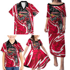 Melbourne Renegades Family Matching Puletasi and Hawaiian Shirt Flaming Lightning Storm Geometric Sports Mascot Art