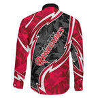 Melbourne Renegades Family Matching Short Sleeve Bodycon Dress and Hawaiian Shirt Flaming Lightning Storm Geometric Sports Mascot Art