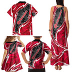 Melbourne Renegades Family Matching Tank Maxi Dress and Hawaiian Shirt Flaming Lightning Storm Geometric Sports Mascot Art