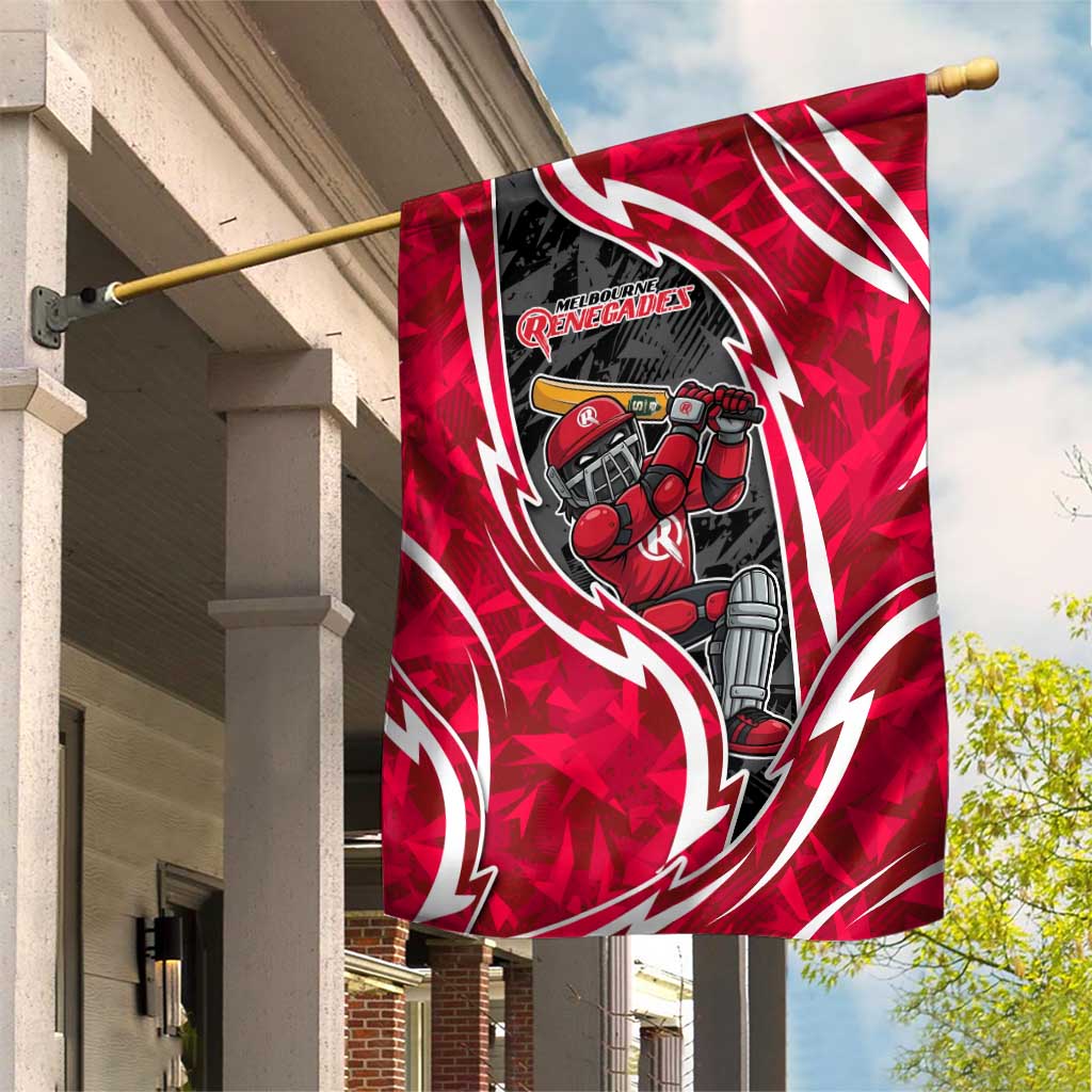 Melbourne Renegades Garden Flag Flaming Lightning Storm Geometric Sports Mascot Art