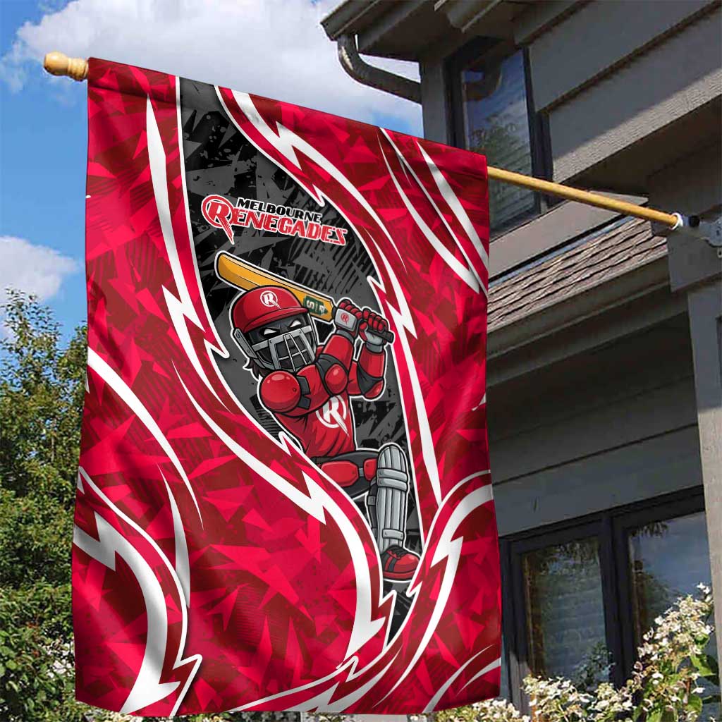 Melbourne Renegades Garden Flag Flaming Lightning Storm Geometric Sports Mascot Art