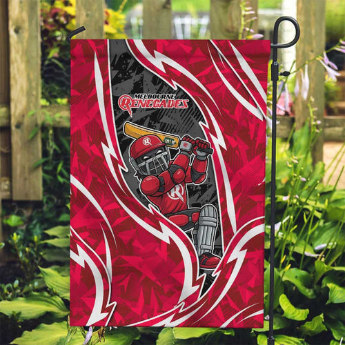 Melbourne Renegades Garden Flag Flaming Lightning Storm Geometric Sports Mascot Art