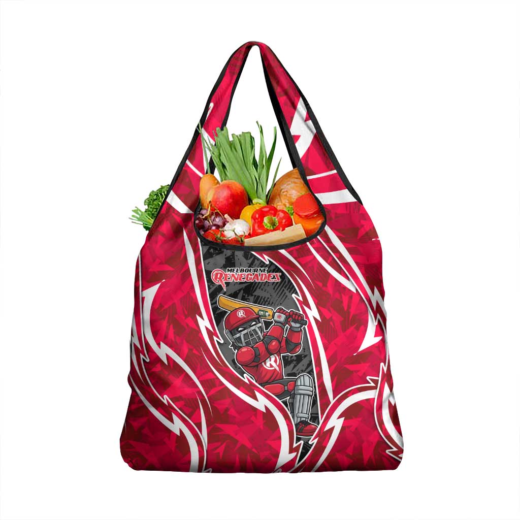Melbourne Renegades Grocery Bag Flaming Lightning Storm Geometric Sports Mascot Art