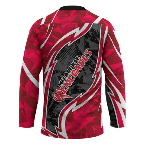 Melbourne Renegades Hockey Jersey Flaming Lightning Storm Geometric Sports Mascot Art