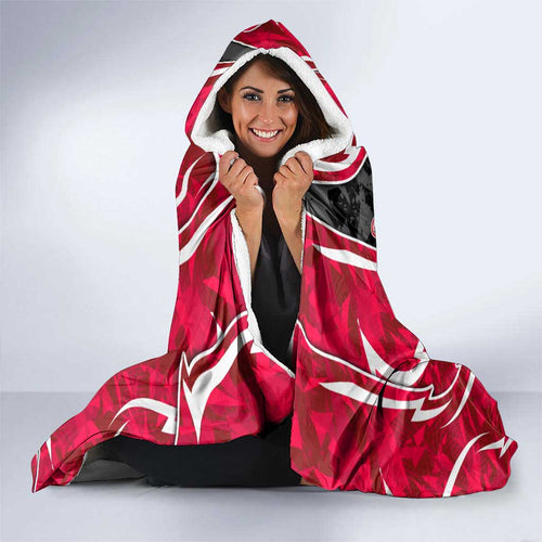 Melbourne Renegades Hooded Blanket Flaming Lightning Storm Geometric Sports Mascot Art