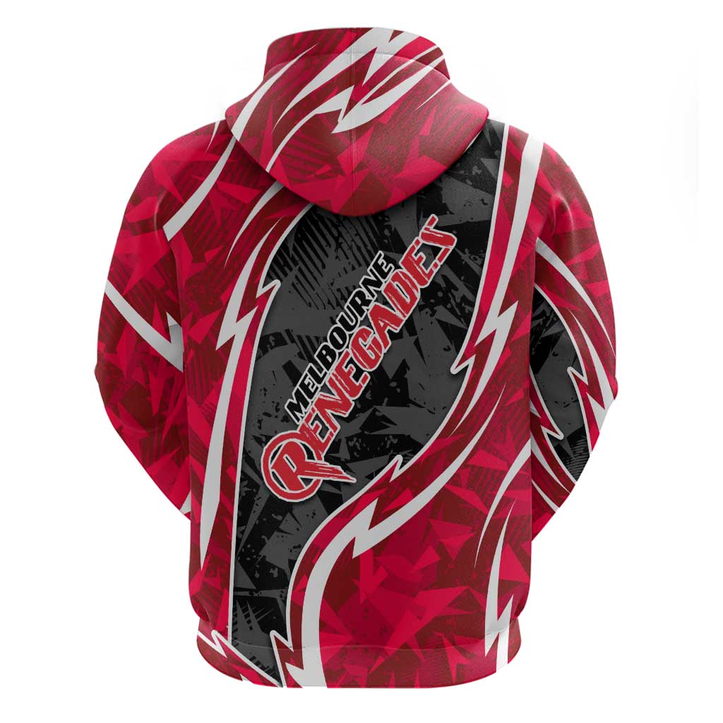 Melbourne Renegades Hoodie Flaming Lightning Storm Geometric Sports Mascot Art