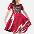 Melbourne Renegades Kid Short Sleeve Dress Flaming Lightning Storm Geometric Sports Mascot Art