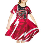 Melbourne Renegades Kid Short Sleeve Dress Flaming Lightning Storm Geometric Sports Mascot Art