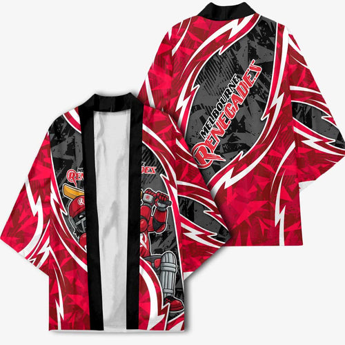 Melbourne Renegades Kimono Flaming Lightning Storm Geometric Sports Mascot Art