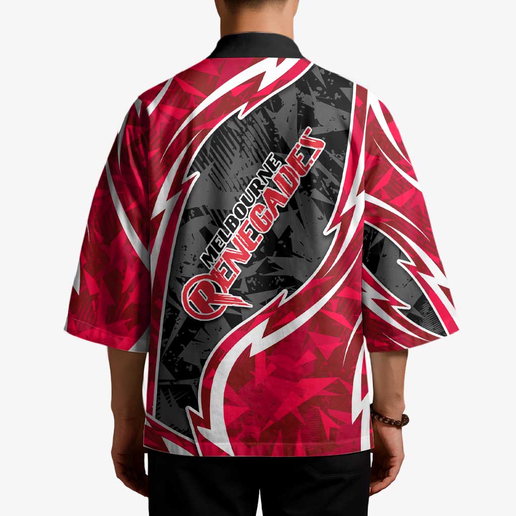Melbourne Renegades Kimono Flaming Lightning Storm Geometric Sports Mascot Art