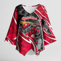 Melbourne Renegades Kimono Sleeve Blouse Flaming Lightning Storm Geometric Sports Mascot Art