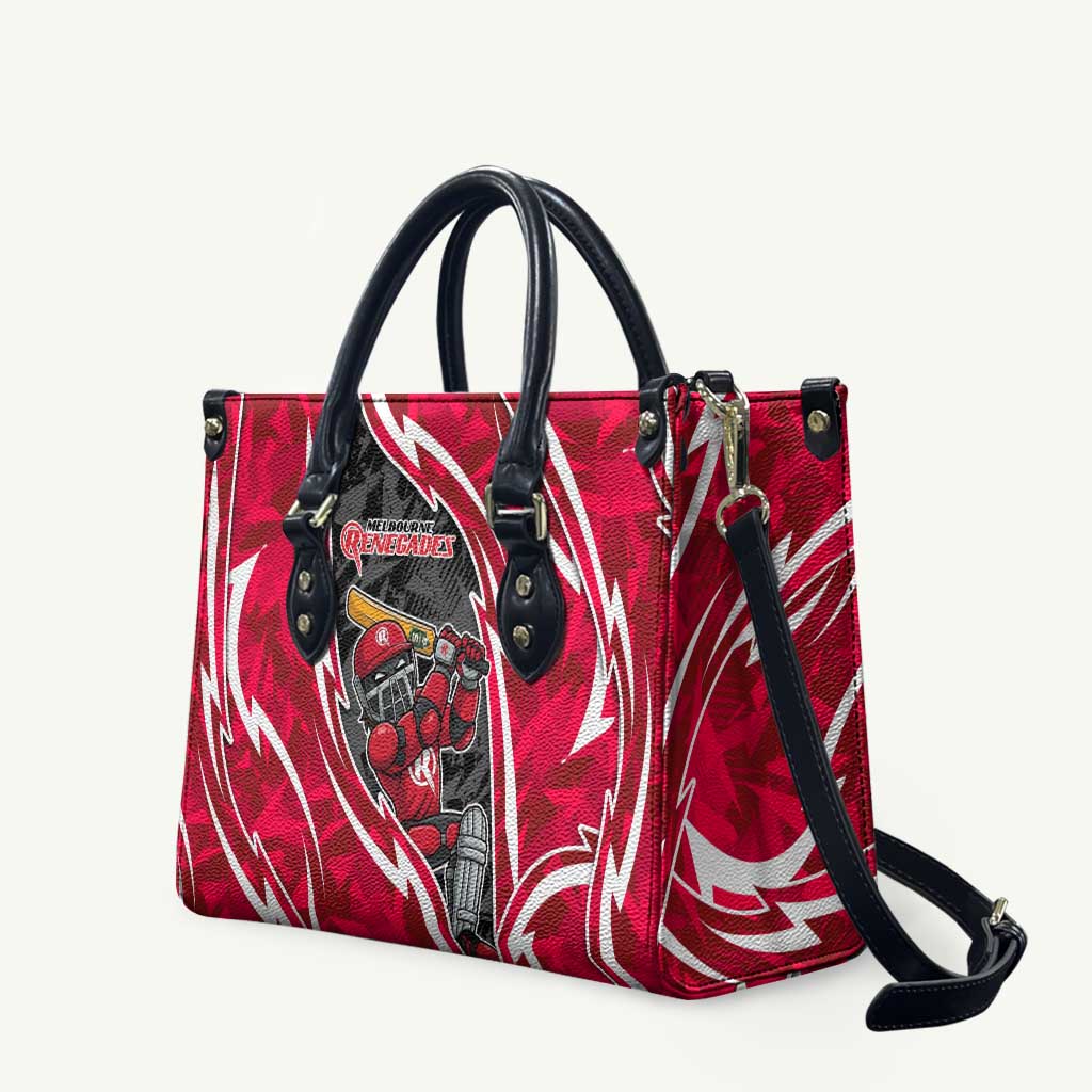 Melbourne Renegades Leather Bag Flaming Lightning Storm Geometric Sports Mascot Art