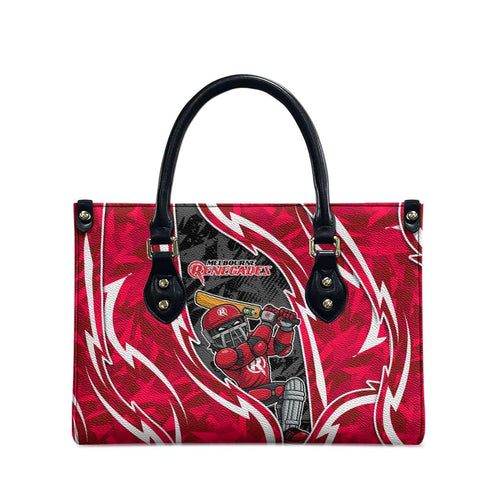 Melbourne Renegades Leather Bag Flaming Lightning Storm Geometric Sports Mascot Art