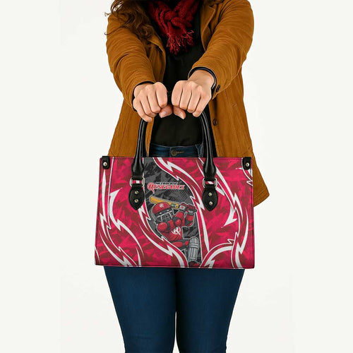 Melbourne Renegades Leather Bag Flaming Lightning Storm Geometric Sports Mascot Art