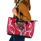 Melbourne Renegades Leather Tote Bag Flaming Lightning Storm Geometric Sports Mascot Art