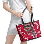 Melbourne Renegades Leather Tote Bag Flaming Lightning Storm Geometric Sports Mascot Art