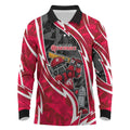 Melbourne Renegades Long Sleeve Polo Shirt Flaming Lightning Storm Geometric Sports Mascot Art