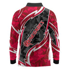 Melbourne Renegades Long Sleeve Polo Shirt Flaming Lightning Storm Geometric Sports Mascot Art