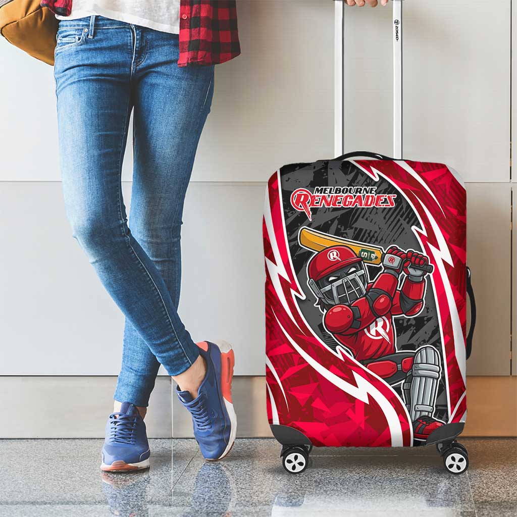 Melbourne Renegades Luggage Cover Flaming Lightning Storm Geometric Sports Mascot Art